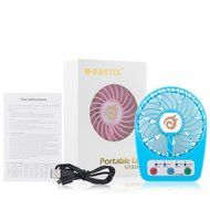 D-FantiX 3-inch Mini Portable Fan 4 Speeds Rechargeable USB Desktop Fan Personal Fan Small Handheld Fan Battery... N11