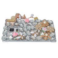 Spritech(TM) Bling Phone Case For Samsung Galaxy Note Edge,3D Handmade Silver Crystal White Flower Butterfly Accessary... N13