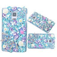 Spritech(TM) Bling Phone Case For Samsung Galaxy Note Edge,3D Handmade Silver Crystal White Flower Butterfly Accessary... N14