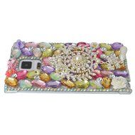 Spritech(TM) Bling Phone Case For Samsung Galaxy Note Edge,3D Handmade Silver Crystal White Flower Butterfly Accessary... N16