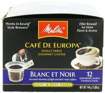 Melitta Single Cup Coffee for K-Cup Brewers, Cafe de Europa Vienna Roast, Dark Roast, 5.08 oz - 12 Count N15