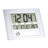 HENSE Electronic Temperature Meter Digital Clander Wall Alarm Clock Thermometer HT07(white) N4