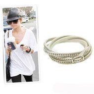 Charm Girl's Crystal Rhinestone Gold/Silver Plated Chain Bangle Bracelet Jewelry N10