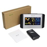 BALDR Colorful Weather Station Clock Indoor and Outdoor Temperature Humidity Display Alarm and Snooze Calendar... N6
