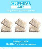 6-Pack ReliOn WF813 Humidifier Wicking Filters Designed To Fit ReliOn RCM832 (RCM-832) RCM-832N, DH-832 and DH...