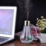 USB Mini 400ml Colorful Bulb humidifier Air Purifier Atomizer with colorful Night Light for Household Office Bedroom... N5