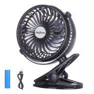 SkyGenius Battery Operated Clip on Mini Desk Fan, Black N5