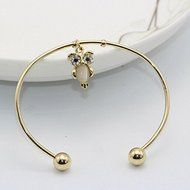 New Style Fashion Women Owl Rhinestone Gold Plated Cuff Bracelet Bangle Jewelry N4