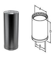 Chimney 69112 6 in. x 48 in. Dura-Vent DVL Double-Wall Black Pipe
