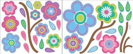 Komar VL0499 Brewster Cutsey Bloom Decals by Brewster Wallcovering Co
