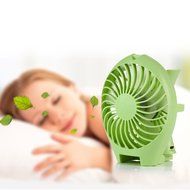 LIPPO Household USB Fan Portable Summer Cooling Fan 2-way Powered Convenient Mini Cooler (Palm-Leaf 183, Black) N18