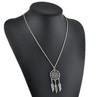 Vintage Women Dream Catcher Feather Pendant long Chain Sweater Necklace Jewelry N4