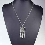 Vintage Women Dream Catcher Feather Pendant long Chain Sweater Necklace Jewelry N5