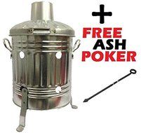 Mini Garden 15L Litre Galvanised Incinerator Small Fire Bin - Ideal for Burning Paper, Leaves, Wood, Rubbish +...