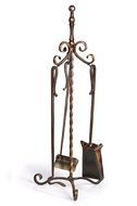 Fireplace set 4 pieces Hand Crafted Hearth Accessories "Queen" Agrik, Steel N2