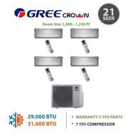 Gree MULTI36BCROWN402 - 36,000 BTU Multi21 Quad-Zone Wall Mounted Mini Split Air Conditioner with Heat Pump 220V... N2