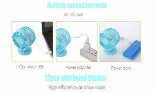 QH USB Mini Portable Double-vane Desk Fan Electric Computer Super Mute Cooler Fan (White) N9