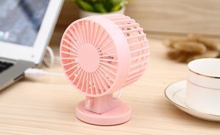 QH USB Mini Portable Double-vane Desk Fan Electric Computer Super Mute Cooler Fan (White) N12