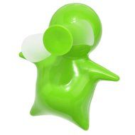 Housweety Cute Adorable Battery-operated Little Man Mini Fan 12cm X8.5cm X6.7cm(4 6/8" X3 3/8" X2 5/8") (Green)