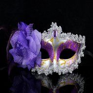 KAKA(TM) Mask Costume Cosplay Ball Dancing Party [Halloween] Princess Masks Facial Masquerade Glitter - Purple
