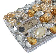 Spritech(TM) Bling Hard Clear Phone Case For LG spirit h440 C70/LG Escape 2/LG Logos,3D Handmade Yellow Silver... N26