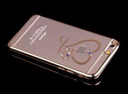 iPhone 7 Case,iPhone7 Case,ikasus Mini Love Heart Glitter Bling Crystal Rhinestone Diamonds Clear Rubber Golden... N30