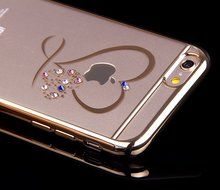iPhone 7 Case,iPhone7 Case,ikasus Mini Love Heart Glitter Bling Crystal Rhinestone Diamonds Clear Rubber Golden... N31