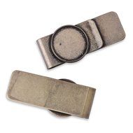 5pcs 20*55mm Fashion Simple Stainless Steel Money Clip Man Clamp Holder For Money Wallet,Card Holder,ANtique Bronze N3