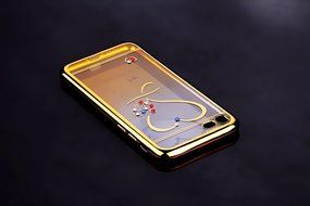 iPhone 7 Case,iPhone7 Case,ikasus Mini Love Heart Glitter Bling Crystal Rhinestone Diamonds Clear Rubber Golden... N36
