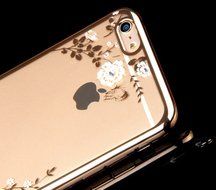 iPhone 7 Case,iPhone7 Case,ikasus Mini Love Heart Glitter Bling Crystal Rhinestone Diamonds Clear Rubber Golden... N38