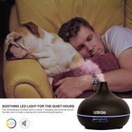 Ledgle Essential Oil Diffuser, 300ml Aroma Humidifier Cool Mist Wood Grain Ultrasonic, 7 Color Changing Mood Lights... N5
