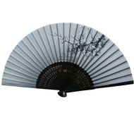 Weixinbuy Chinese Hand Held Fan Silk Flower Bamboo Folding Pocket Fan Wedding Party(Random Color) N4