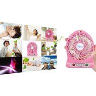 YL-VV@ Taidea UF-TDF02 Mini Portable Mute USB 18650 Rechargeable Battery Fan PC USB Cooler Table Fan with LED... N17