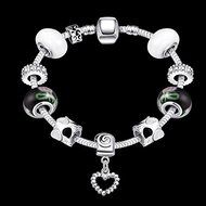 New Women Charm 925 Sterling Silver Plated Crystal Cuff Bangle Bracelet Jewelry N3
