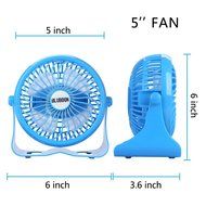 Battery Desk Fan Rechargeable Table Fan, Quietness, Stepless Speed Adjustable 5" (Black) N6
