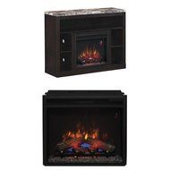 Complete Set Adams Media Mantel in Coffee Black with 23" Spectrafire Plus Insert with Safer Plug