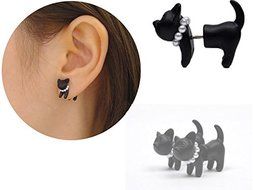 Punk Cool Simple Stereoscopic Cat Kitten Impalement Ear Stud Pretty Cute Earring N2