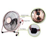 Greenery 360 Degree Rotating Antique USB Powered Plug Charging Ultra-quiet Metal Desktop Table Fan Super Mute... N8