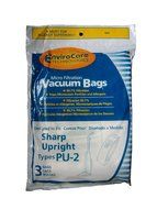 6 Sharp Pu-2 / Pu2 Allergy Vacuum Bags, Upright Vacuum Cleaners, EC12SWC, ECT5970, ECT5980, ECTU5907, ECTU5909...