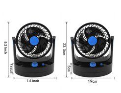 24V Car Auto Cooling Air Fan 360 Degree Rotation Adjustable 2 Speed Strong Wind for Truck SUV N2
