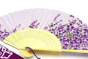 Japanese Handheld Folding Fan, Violet HF49 (Violet) N3