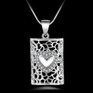 New Women Men Fashion Silver Crystal Heart Choker Pendant Necklace Chain Jewelry N2