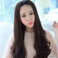 Spritech(TM) New Stylish Realistic Half Head Wig Natural Black Long Wavy Curly Hair Wig Fiber Synthetic Women...