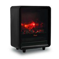 Overheat Protection Black Crane Fireplace Heater N2