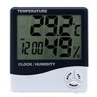 Indoor Digital Temperature and Humidity Meter with Alarm Clock Accurate Monitor Temperature Humidity and Display...