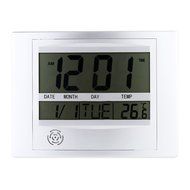 HENSE Electronic Temperature Meter Digital Clander Wall Alarm Clock Thermometer HT07(white) N6