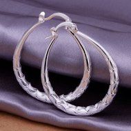 Hot Women's 925 Sterling Silver Fashion Twinkle Round Hoop Dangle Earrings N2