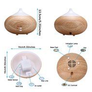 Fire LA Wood Grain 300ml Aromatherapy Essential Oil Diffuser Cool Mist Humidifier with 7 Color LED Lights for... N4