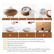 Fire LA Wood Grain 300ml Aromatherapy Essential Oil Diffuser Cool Mist Humidifier with 7 Color LED Lights for... N6