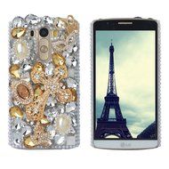 Spritech(TM) Bling Hard Clear Phone Case For LG spirit h440 C70/LG Escape 2/LG Logos,3D Handmade Yellow Silver... N31